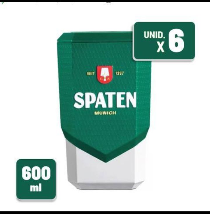 Cerve gela Spaten 600ml cx c/ 6 un