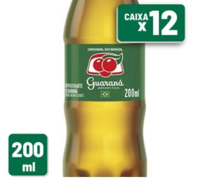 Refrigerante Guaraná Antártica Pet 200ml Caixa C/.12