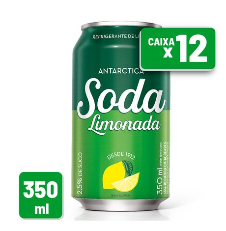 Refrigerante Soda Limonada Antarctica Lata 350ml Cx C/12 un