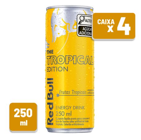 Energético RedBull Tropical Lata 250ml Cx C/ 4 un