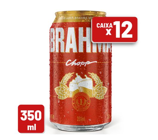 Cerveja Brahma Shopp Lata 350ml / Cx/ C/ 12 uni